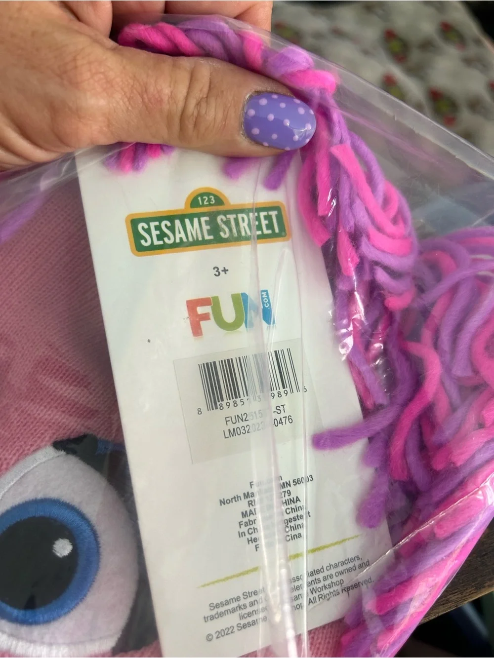 Disney Pink Knit Character Beanie with Yarn Fringe
